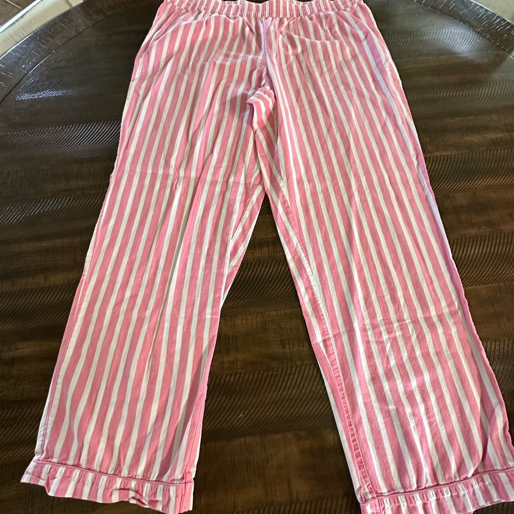 Secret Treasures Pink and White Striped Pajama Bottoms